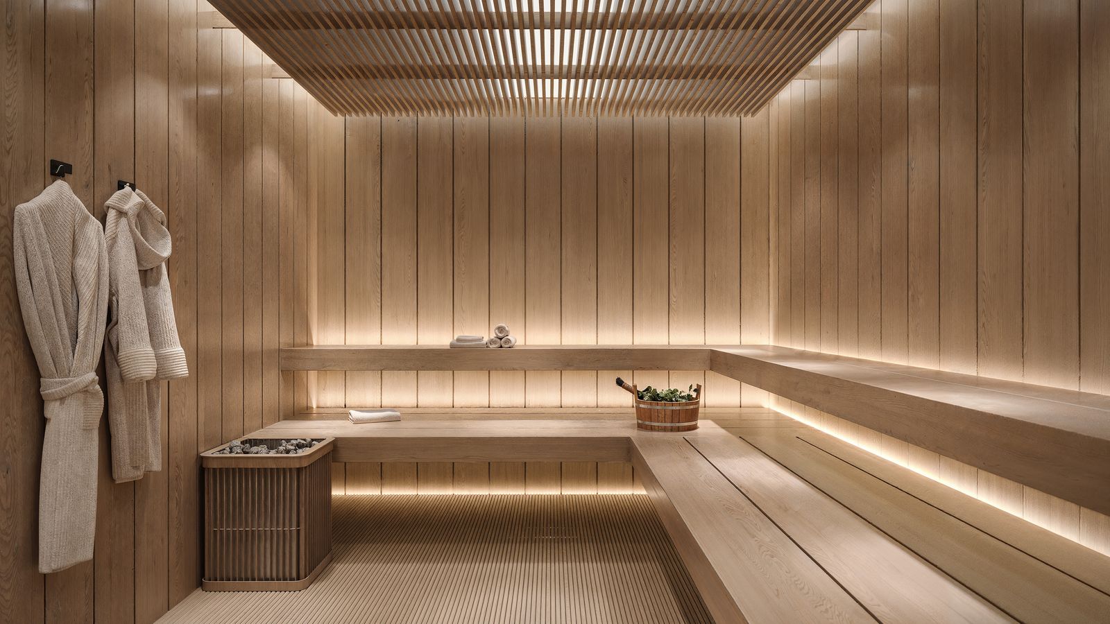 Sauna in Eichenholz